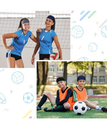 6 Pcs Kids Boys Headbands - Athletic Sweatbands for Children - Football Headband Youth Sweat Absorbing Hairband - Black/Dark Gray/Navy Blue - Buy Online on GoSupps.com