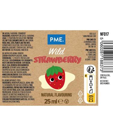 PME 100% Natural Strawberry Flavour - 25 ml | Premium Flavouring for Baking & Cooking - International Shipping Available - Buy Online on GoSupps.com