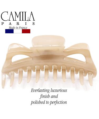 Camila Paris CP2887 6 Inch French Large Hair Clip for Thick & Long Hair - Strong Hold Claw Clip for Women - Made in France - Beige - Buy Online on GoSupps.com