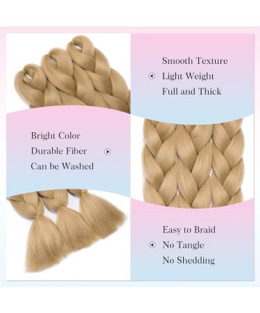 Tess Braids Extensions - 60 cm Jumbo Kanecalon Kunsthaar Hair Braids (Medium Blonde #24) for Box Braids - 100g/Bundle (1 Piece) - Buy Online on GoSupps.com