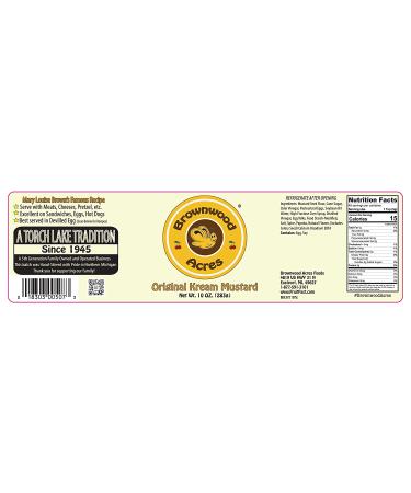 Brownwood Acres Original Kream Mustard - Handcrafted in Northern Michigan Since 1945 (10 oz) - Buy Online on GoSupps.com