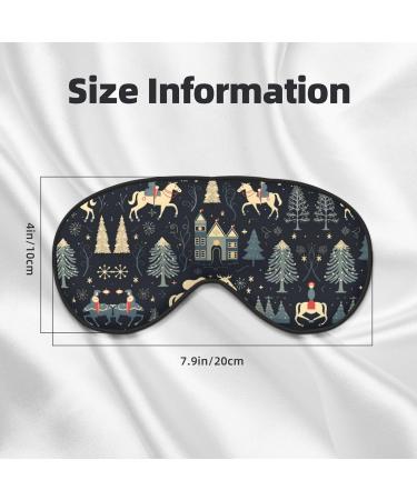 House Deer Tree Christmas Print Unisex Sleep Eye Mask - Soft Comfort Eye Shade for Travel Yoga & Shift Work - Buy Online on GoSupps.com
