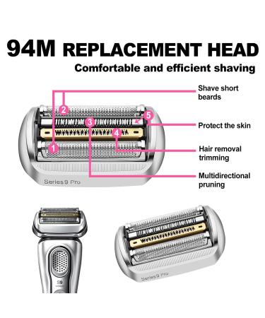 Buy 94M Electric Replacement Shaver Head for Braun Series 9 Pro - Compatible with 9290cc 9291cc 9370cc 9376cc 9293s 9260s 9295cc 9385cc - International Shipping Available - Buy Online on GoSupps.com