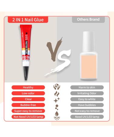 Premium Nail Glue for Tips & Acrylics | Long Lasting Bond for Press On & Fake Nails - 0.2 oz (6ml - Buy Online on GoSupps.com