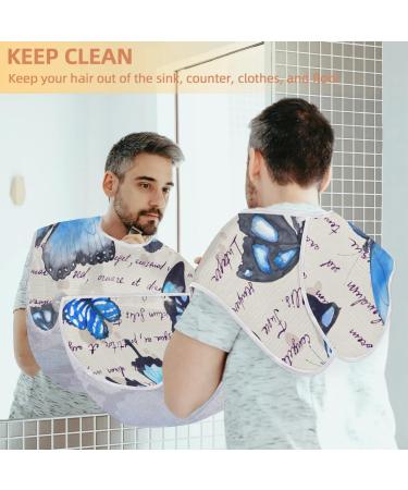 Retro Butterfly Beard Bib Apron | Waterproof Hair Catcher for Men | Non-Stick Grooming Cloth with Suction Cups | Ideal Gift for Shaving & Trimming - Buy Online on GoSupps.com