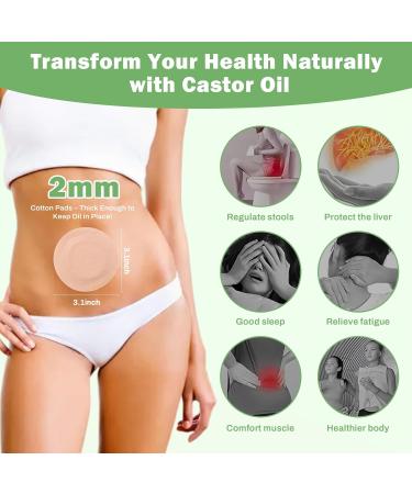 30Pcs Castor Oil Pack Wrap for Belly Button with 4oz Organic Castor Oil in Glass Bottle Highly Absorbent Cotton Belly Button Patches Self Adhesive 30pcs belly pack with oil - Buy Online on GoSupps.com
