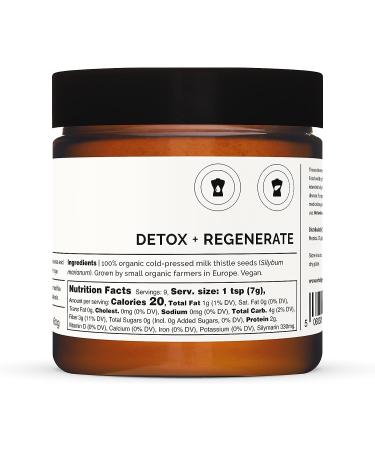 Erbology 100% Organic Milk Thistle Powder 2.1 oz - Cold-Pressed from Seeds - Rich in Silymarin - Cleanse and Detox - Raw Vegan - Non-GMO - Buy Online on GoSupps.com