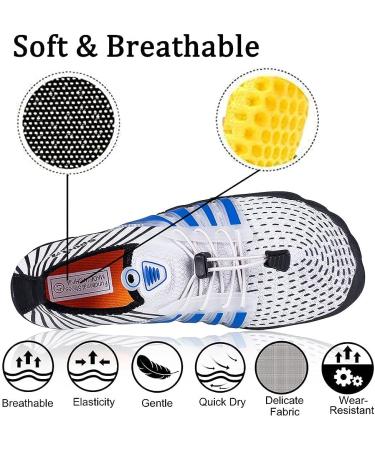 PAGE ONE Unisex Adult Water Shoes | Quick Dry Beach Sports Socks for Swim Diving Surf - Light Grey | Size 13.5 Women/12 Men - Buy Online on GoSupps.com