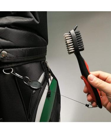 Xintan Tiger Golf Club Brush Cleaner Set - Pack of 2 with Retractable Zip-line and Aluminum Carabiner - Buy Online on GoSupps.com