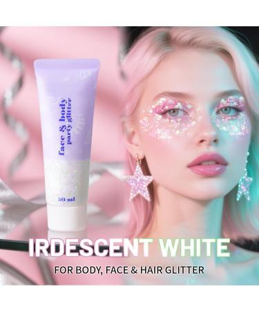  Prreal Body Glitter Gel Holographic Face Glitter Body Gel Rave Party Accessories Chunky Glitters for Face Hair Nails Cosmetic Laser Powder Festival Sequins Paint Makeup #Iridescent - Buy Online on GoSupps.com