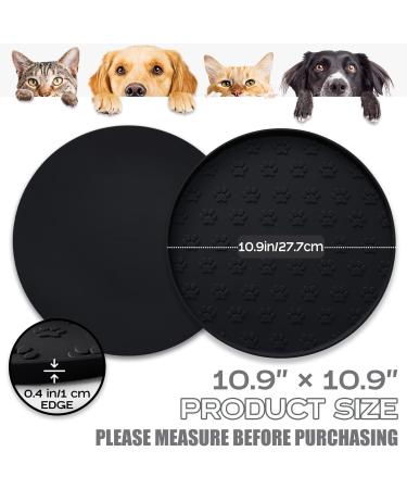Avydiif Silicone Dog Cat Bowl Pads - Waterproof Slipproof 28cm x 28cm Dishwasher Safe - 2 Black Mats for Pets - Buy Online on GoSupps.com