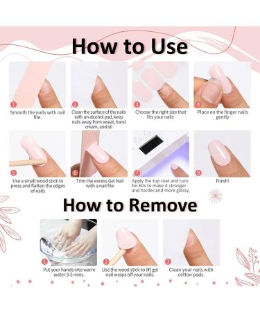 Semi Cured Gel Nail Strips Gel Nail Stickers - 20 Pcs Nail Stickers for Nail Art - Soft Self-Adhesive Gel Nail Wraps Easy Apply & Remove for Salon-Quality Manicure Kit (UV/LED Lamp Required)(BSS-0340) - Buy Online on GoSupps.com