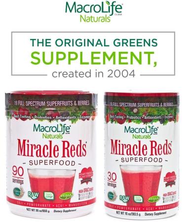 Macrolife Naturals Miracle Reds Superfood â€“ Goji, Pomegranate, Acai, Mangosteen (1.9 lbs) - Buy Online on GoSupps.com