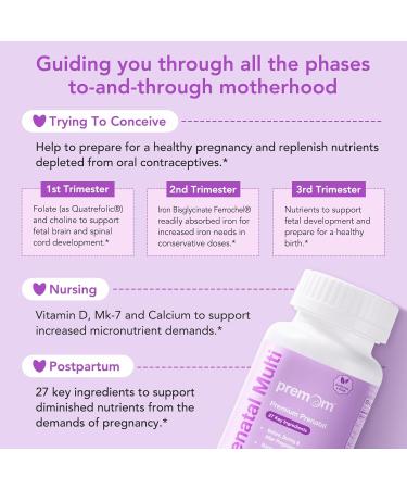Premom Multivitamin for Women - Prenatal Formula Vitamin Supplements 2 Bottles Prenatal DHA Fish Oil 1 Bottles - Buy Online on GoSupps.com