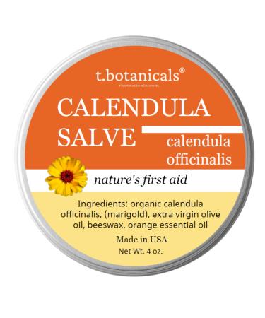 t.botanicals Calendula Salve Skin Soothing Calendula Cream Marigold Balm Herbal Moisturizer for Dry Skin 4 Ounce (Pack of 1)