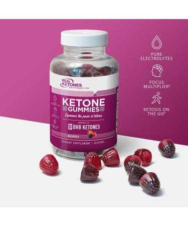 Real Ketones Exogenous Keto Gummies - D BHB Diet Support & Energy Boost - Berry Flavor - 30 Servings - Buy Online on GoSupps.com