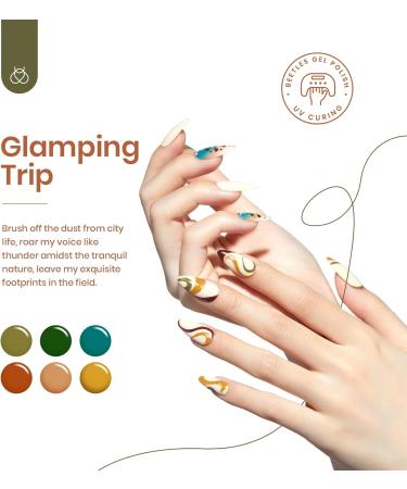 Beetles 20Pcs Glamping Trip Gel Nail Polish Kit - Holiday Winter Colors Set with Base, Top Coat, Soak off UV, DIY Manicure - Christmas Gift - Buy Online on GoSupps.com