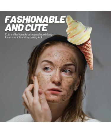 DOITOOL Ice Cream Cone Headband Ice Cream Party Hat Costume Party Accessory Headband Adult Food Vendor Ice Cream Cone Mini Hat for Food Themed Party Decorations - Buy Online on GoSupps.com