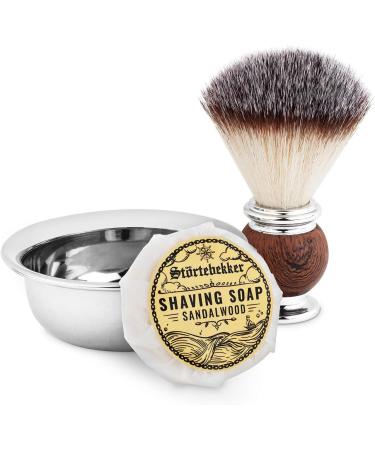St rtebekker Premium Shaving Care Set - Complete High-Quality Razor Kit with Brush Soap Bowl Oil & Towel - Perfect for Daily Shaving - Silver & Black - Buy Online on GoSupps.com