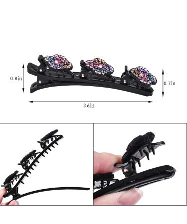 8 PCS Sparkling Crystal Stone Braided Hair Clips - Rhinestone Hairpins for Women and Girls - Buy Online on GoSupps.com