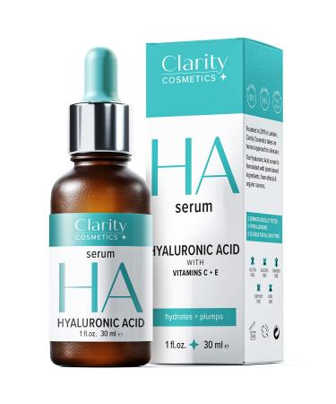Hyaluronic Acid Serum - 4X More Potent Hyaluronic Acid Serum for Face Face Serum for Women Hydrating Serum with British Vitamin C Vitamin E + Natural Antioxidants Natural Serums Skincare