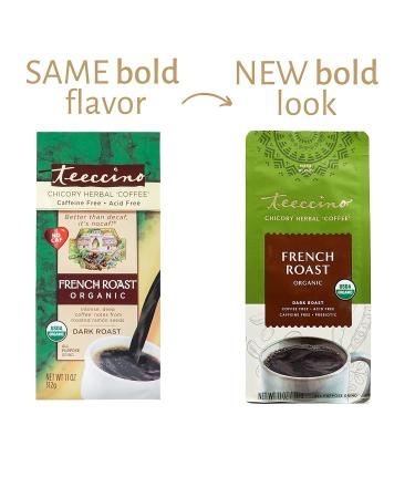 Organic French Roast Teeccino Chicory Herbal Coffee - Caffeine Free | 11 oz - Buy Online on GoSupps.com