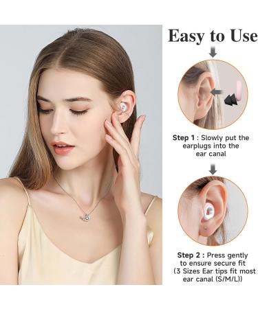 Noise Cancelling Ear Plugs for Sleeping - Reusable Silicone 33dB 6 Ear Tips (S/M/L) - Perfect for Sleep Concerts Snoring & Travel - Pink - Buy Online on GoSupps.com