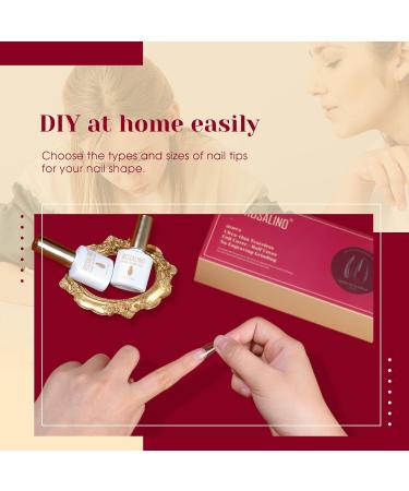 Rosalind Clear Nail Tips 504 Pack - Medium Almond Fake Nails for Gel & Acrylic - 12 Sizes - Transparent Full Coverage - Buy Online on GoSupps.com