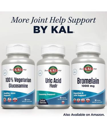 KAL Uric Acid Flush Joint Health Supplement with Tart Cherry Extract Celery Seed and Turmeric Extract Joint Comfort and Mobility Support Lab Verified 60-Day Guarantee 30 Servings 60 VegCaps - Buy Online on GoSupps.com