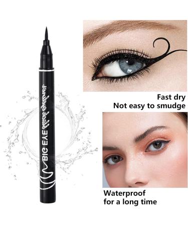 Waterproof Matte Black Liquid Eyeliner Pencil with Eye Liner Stencil for Beginners - Long-Lasting Eye Makeup Pen Primer - Buy Online on GoSupps.com