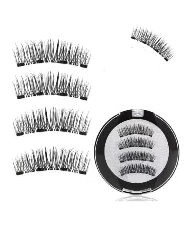 3PC 4 Magnetic Eyelashes Natural Eyelash Tape Without Glue Eyelashes Can Be Reused Best False Eyelashes (Size : 24P-4) 1 count (Pack of 1)
