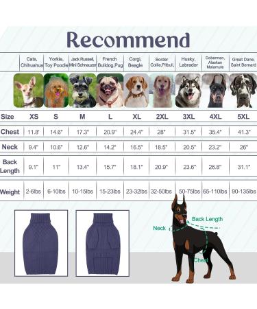 Iecoii Warm Turtleneck Dog Sweater - Winter Clothing for Small Medium & Large Dogs - XX-Large Blue for Chihuahua French Bulldog Labrador - Buy Online on GoSupps.com
