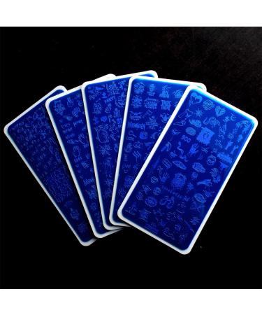 Halloween Nail Art Stamping Plates Set - 5pcs Spider Ghost Pumpkin Bat Design, Stainless Steel Manicure Print Tool for Gel Polish - Festive Nail Stamping Kit - Buy Online on GoSupps.com