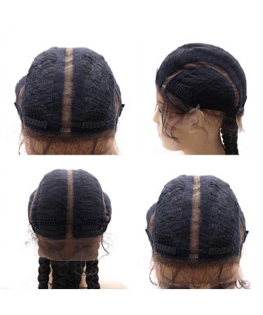 Xiweiya 81.3 cm Extra Long 100% Hand-Braided Brown Wig - 360 Top Swiss Front Cherry Double Dutch with Baby Hair for Women Perfect for 4 Braids - Buy Online on GoSupps.com
