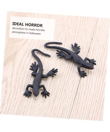 Toyvian 10pcs Halloween Gecko Toys - Mini Black Simulation Gecko Decorations for Halloween & April Fools - 3.5x8cm String Toys - Buy Online on GoSupps.com