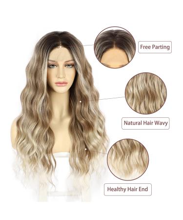 Shop Ombre Blonde Lace Front Sapphire Wigs for Women - 24-Inch Synthetic Body Wave Heat-Resistant Cosplay & Party Hair - Buy Online on GoSupps.com