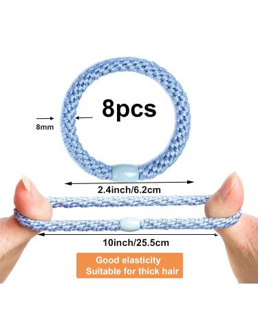Gygyl 8pcs Mixed Color Hair Ties for Women & Girls - No Damage Elastic Ponytail Holders for Thick Hair - Stylish & Durable Hair Bands (Style 8) - Buy Online on GoSupps.com