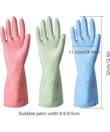 Mivaiun 3 Series Pack Reusable Rubber Household Gloves - Non-Slip Waterproof Anti-Abrasion for Kitchen Dishwashing Gardening (Large) - Buy Online on GoSupps.com