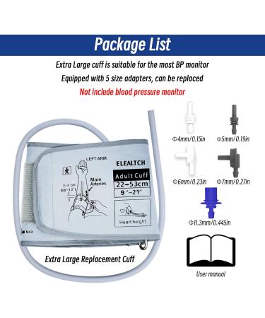 Omron Compatible XL Blood Pressure Cuff - Extra Large 9-21 Inches - Replacement Cuff for Big Arms (X-Large) - Buy Online on GoSupps.com