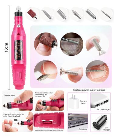 Electric Nail Drill & Acrylic Nail Tips Kit - 36W UV Lamp Gel Manicure Dryer 3D Synthetic Drill & 12 Color Glitter | International Shipping Available - Buy Online on GoSupps.com