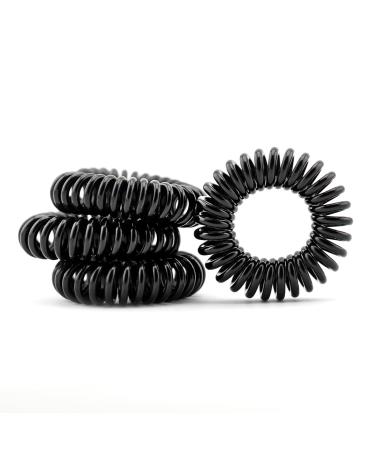 Hair Tie (plastic spiral) | Hair Accessories Phone Cord Hair Tie in a set of 4 in black from the brand MyBeautyworld24
