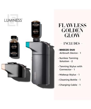 Luminess Breeze Duo Tanning Airbrush System - Medium Tan Self Tanner Kit with Breeze Device Makeup Stylus and Sunless Tanning Solution for a Flawless Long-Lasting Tan - International Shipping Available - Buy Online on GoSupps.com