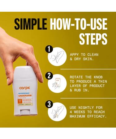 Ultimate Carpe Underarm Antiperspirant Deodorant | Advanced Sweat & Odor Protection for Men & Women | Coconut Vanilla 1.69 Fl Oz - Combat Excessive Sweating - Buy Online on GoSupps.com