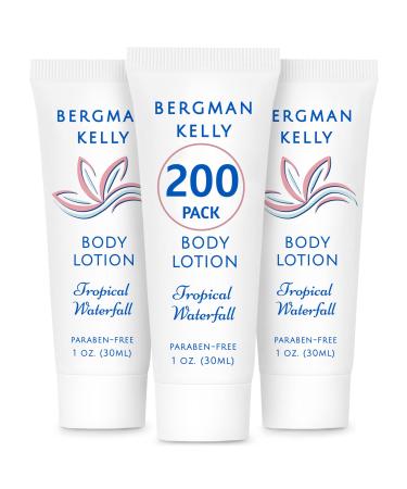 BERGMAN KELLY Travel Size Lotion (1 fl oz, 200 PK, Tropical Waterfall), Delight Your Guests with an Invigorating and Refreshing Body Lotion, Quality Mini and Small Size Guest Hotel Toiletries in Bulk 1 Ounce (Pack of 200) …