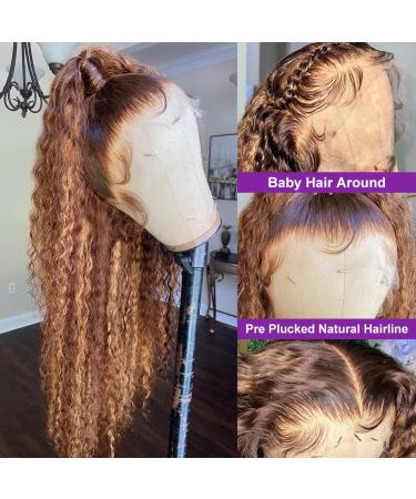 Honey Blonde Highlight Ombre Deep Curly Lace Front Wig for Black Women - Glueless & Pre Plucked - Buy Online on GoSupps.com