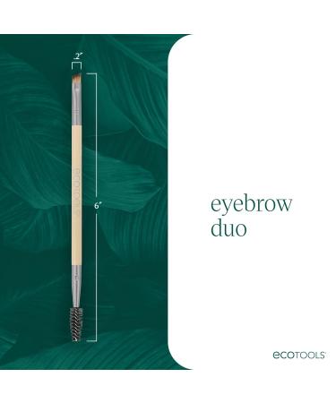 Ecotools Eyebrow Brush Duo - Tame Sculpt & Fill Brows | Eco-Friendly Cruelty-Free Vegan | Dual-Ended Spoolie & Angled Brush - Buy Online on GoSupps.com