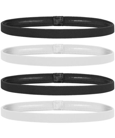 Molain Elastic non -slip sports speech straps 4 pieces athletic exercise sport football headband silicone grip hair band mini welding tape 4 pieces - 2 black & 2 white - Buy Online on GoSupps.com