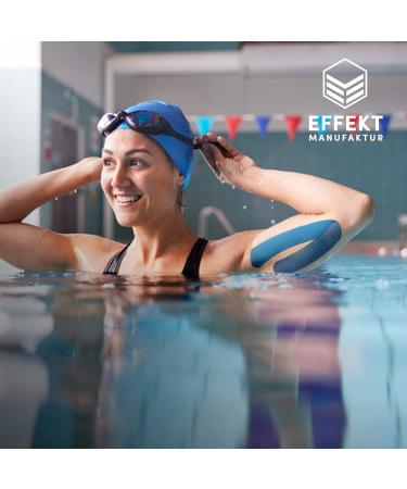 Effekt Kinesiology Tape Waterproof 5m x 5cm - 2 Rolls | Elastic Physio Tape for Muscle Support and Injury Recovery | Medical Sports Tape - Blue/Pink - Buy Online on GoSupps.com