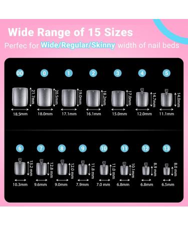 Wider Long Square Toe Nail Tips - SINOKAME No File Matte Press Ons | 300 Pcs Clear Soak Off Fake Toenails - DIY Home Manicure Kit for Men & Women - Buy Online on GoSupps.com