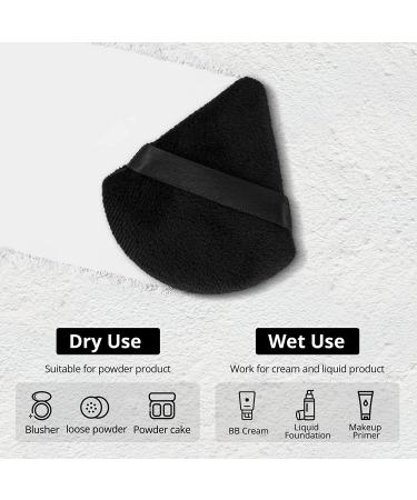 BEAKEY 12pcs Black Powder Puffs Set for Face Makeup - Velour Puffs for Loose Powder & Foundation, Contouring Sponge Beauty Tools - Buy Online on GoSupps.com